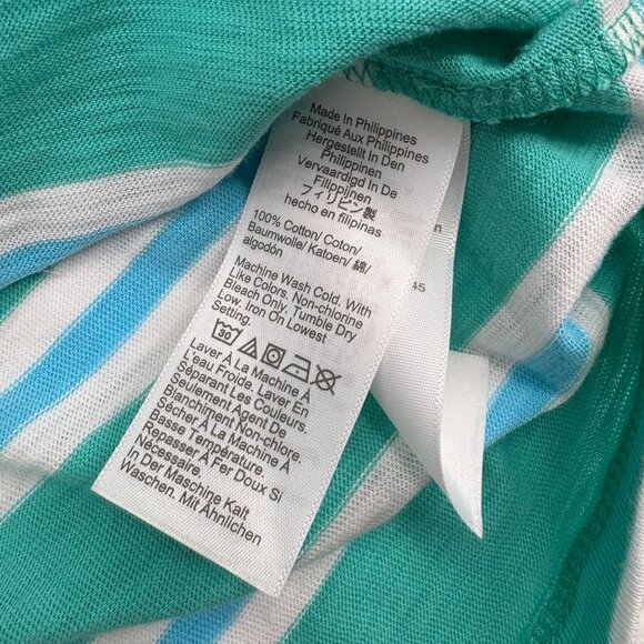 J. Crew Girlfriend Tee XXL Green/White Striped Cotton T-Shirt For Women - Picture 5 of 5